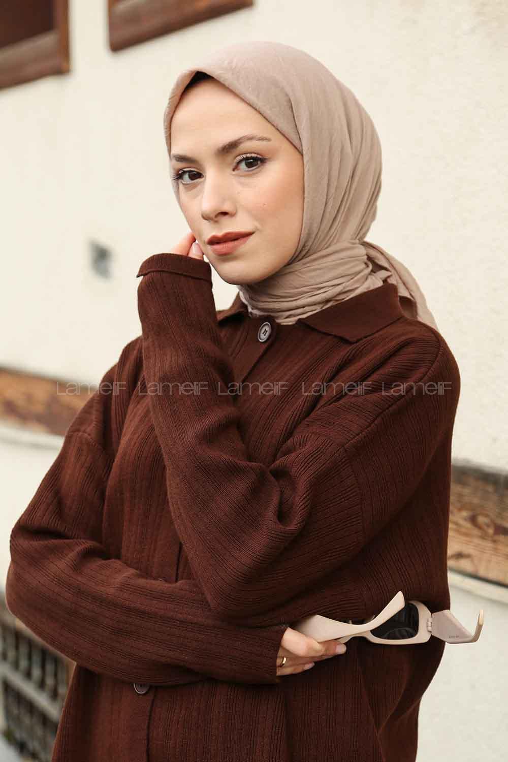 Lamelif Comfort Pamuk Eşarp vizon