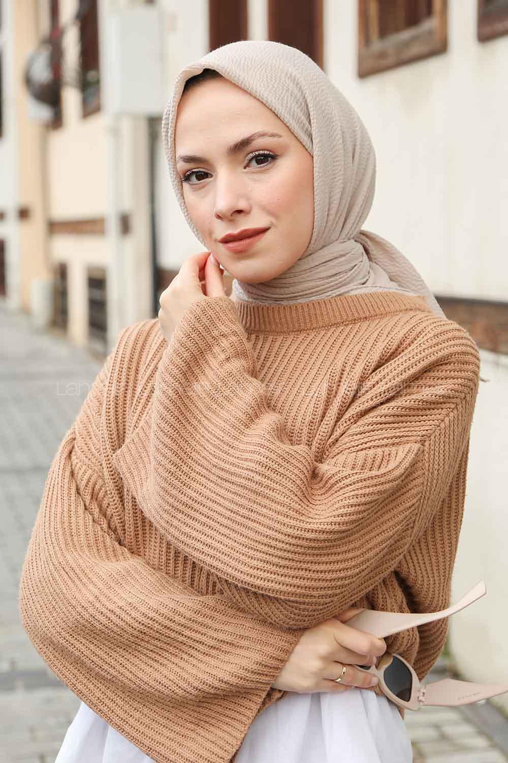 Lamelif Mio Caz Eşarp Koyu Taş