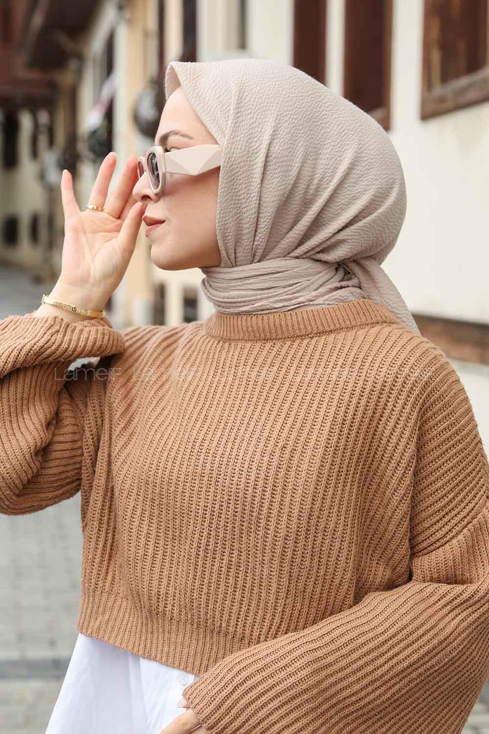 Lamelif Mio Caz Eşarp Koyu Taş