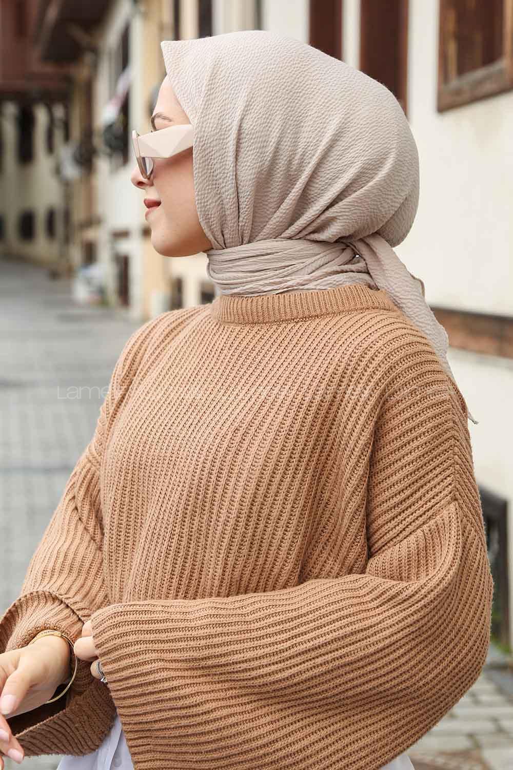 Lamelif Mio Caz Eşarp Koyu Taş