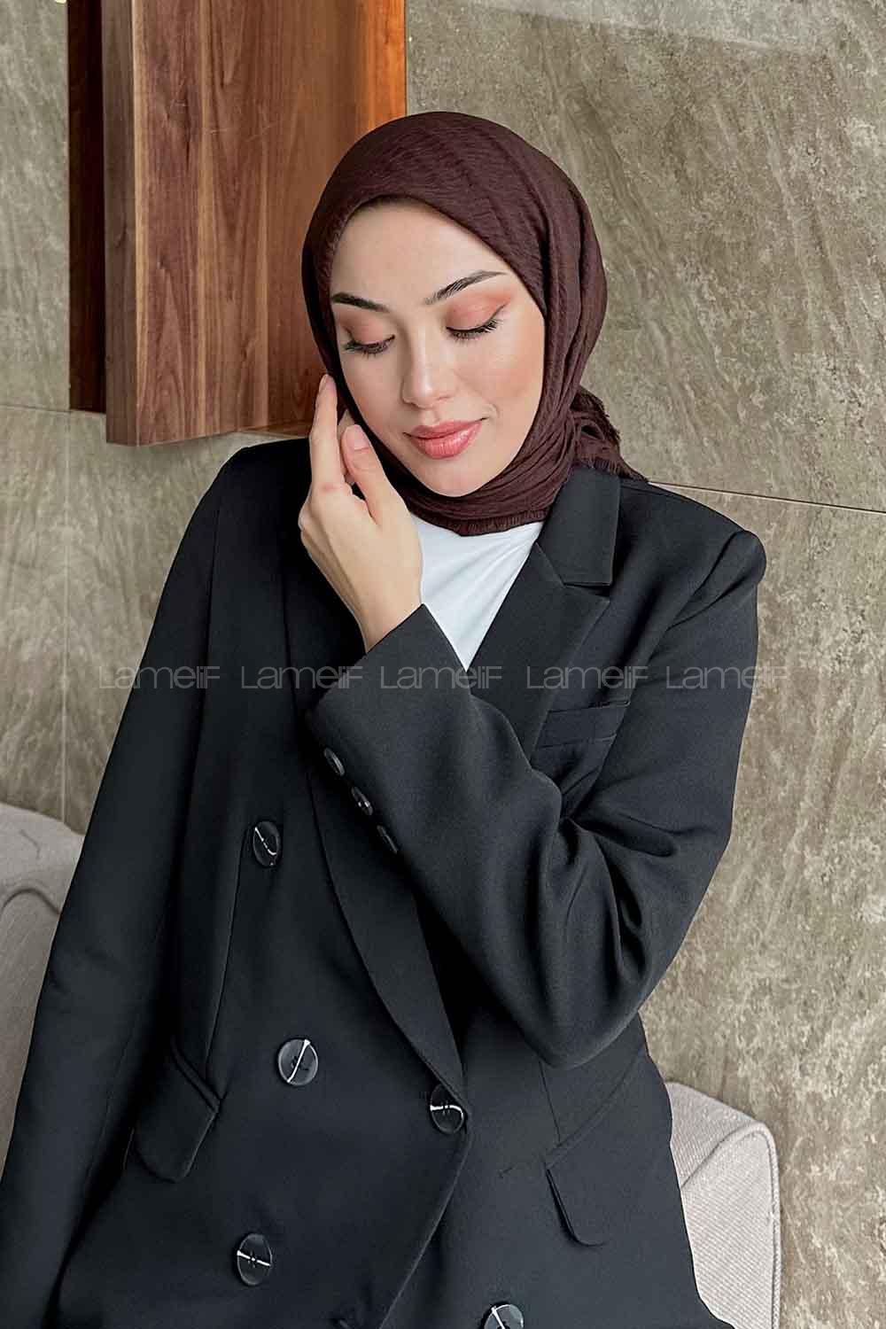 Lamelif Bürümcük Eşarp Acı Kahve