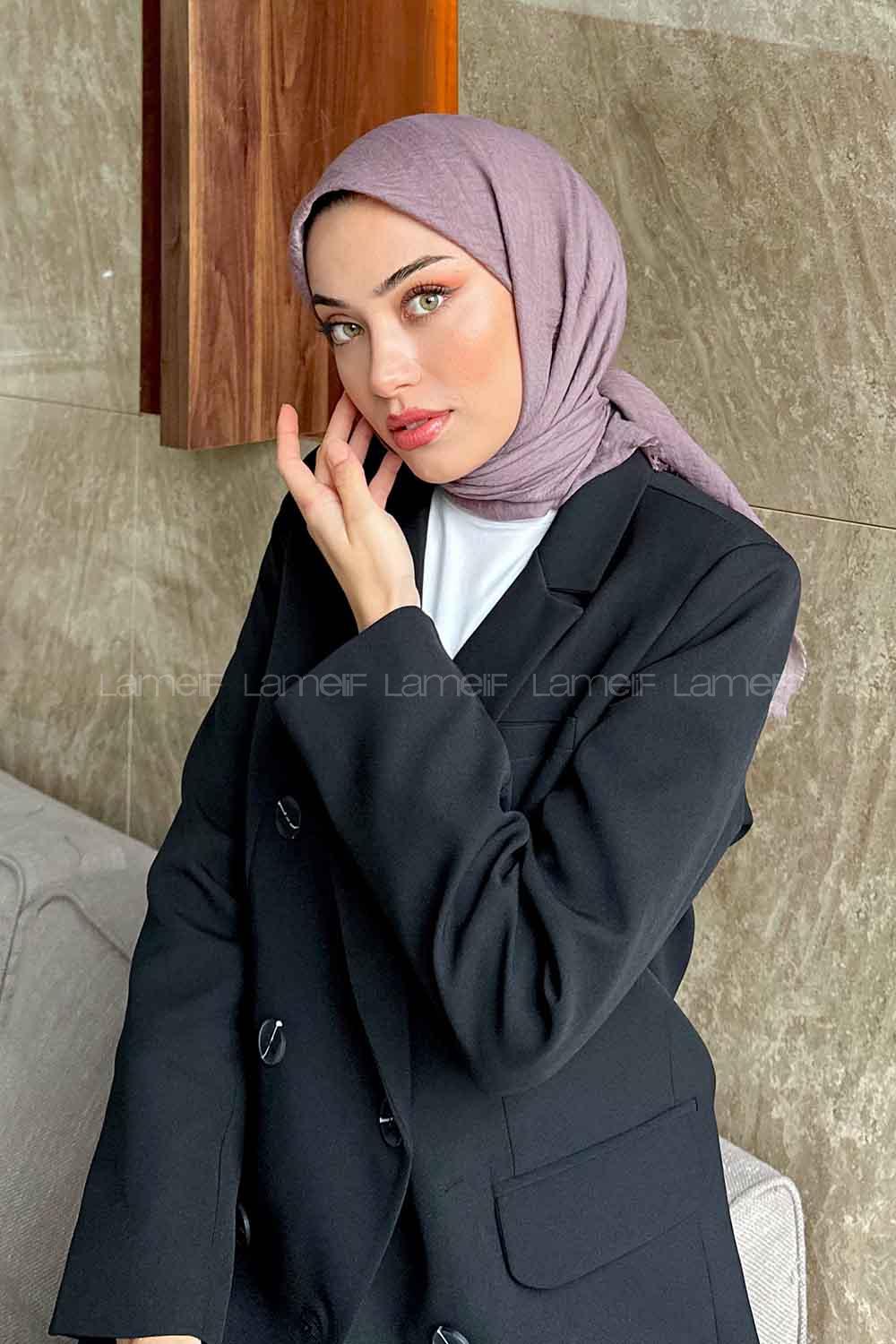 Lamelif Bürümcük Eşarp Koyu Vizon