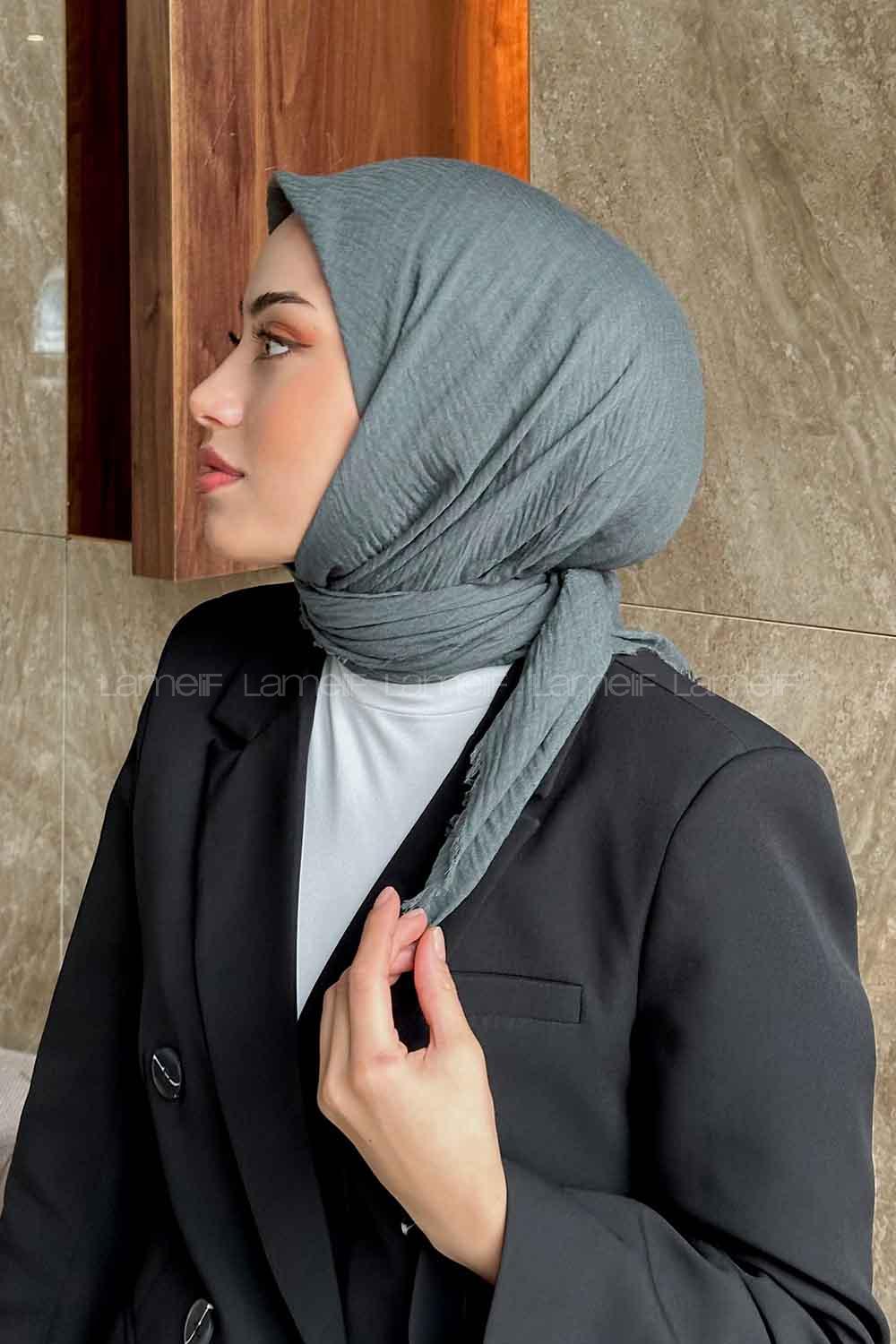 Lamelif Bürümcük Eşarp Küf Yeşili