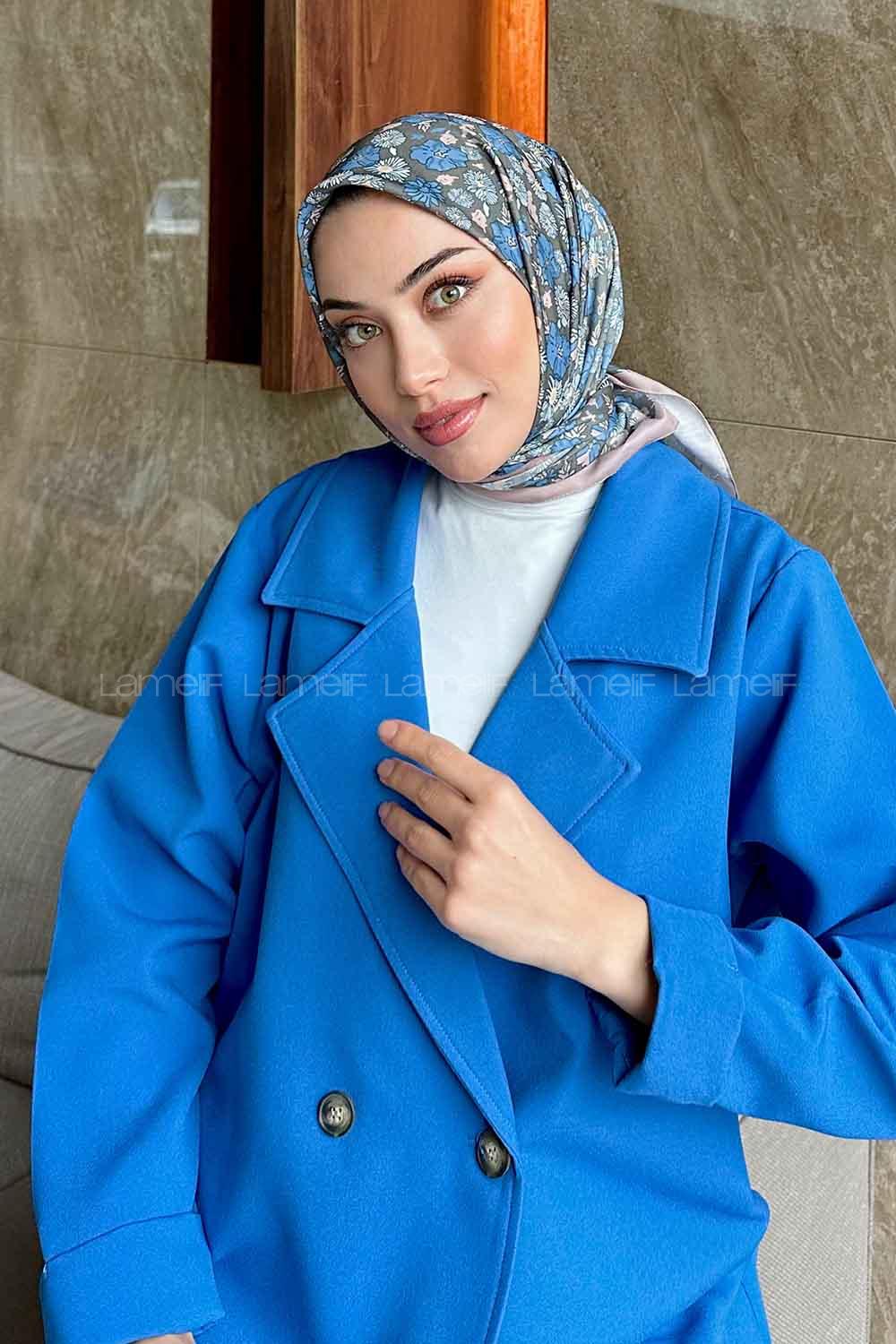 Lamelif Garden Desen Soft Eşarp Serisi Soft Kahve