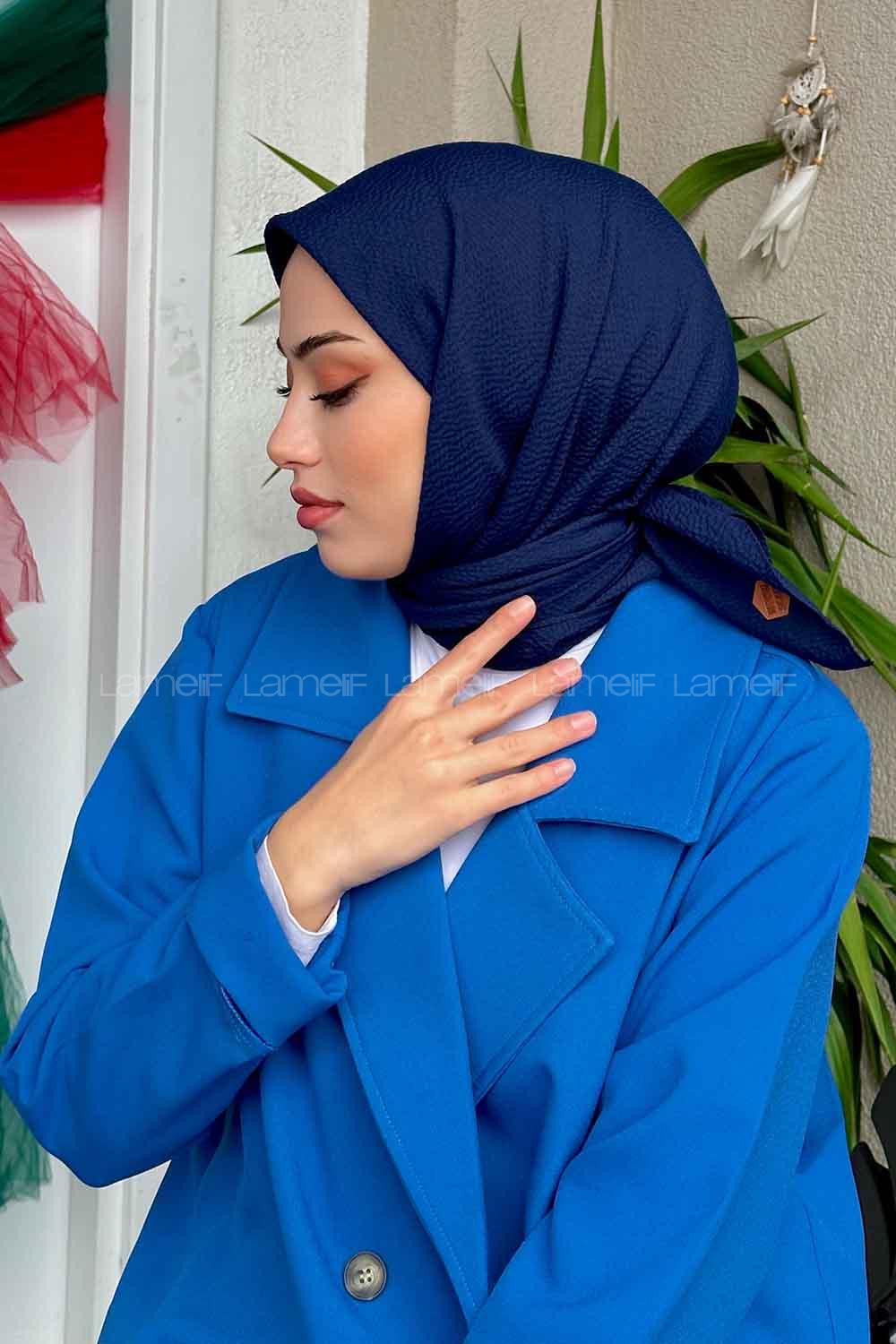 Lamelif Mio Caz Eşarp Gece Mavisi