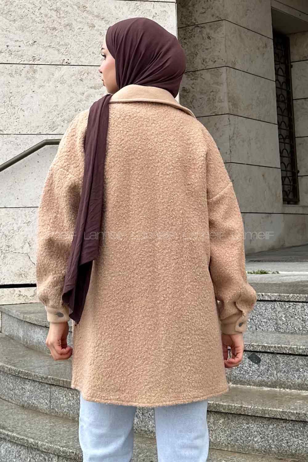 Mink Shirt Collar Long Arm Wool Unprinted Shirt