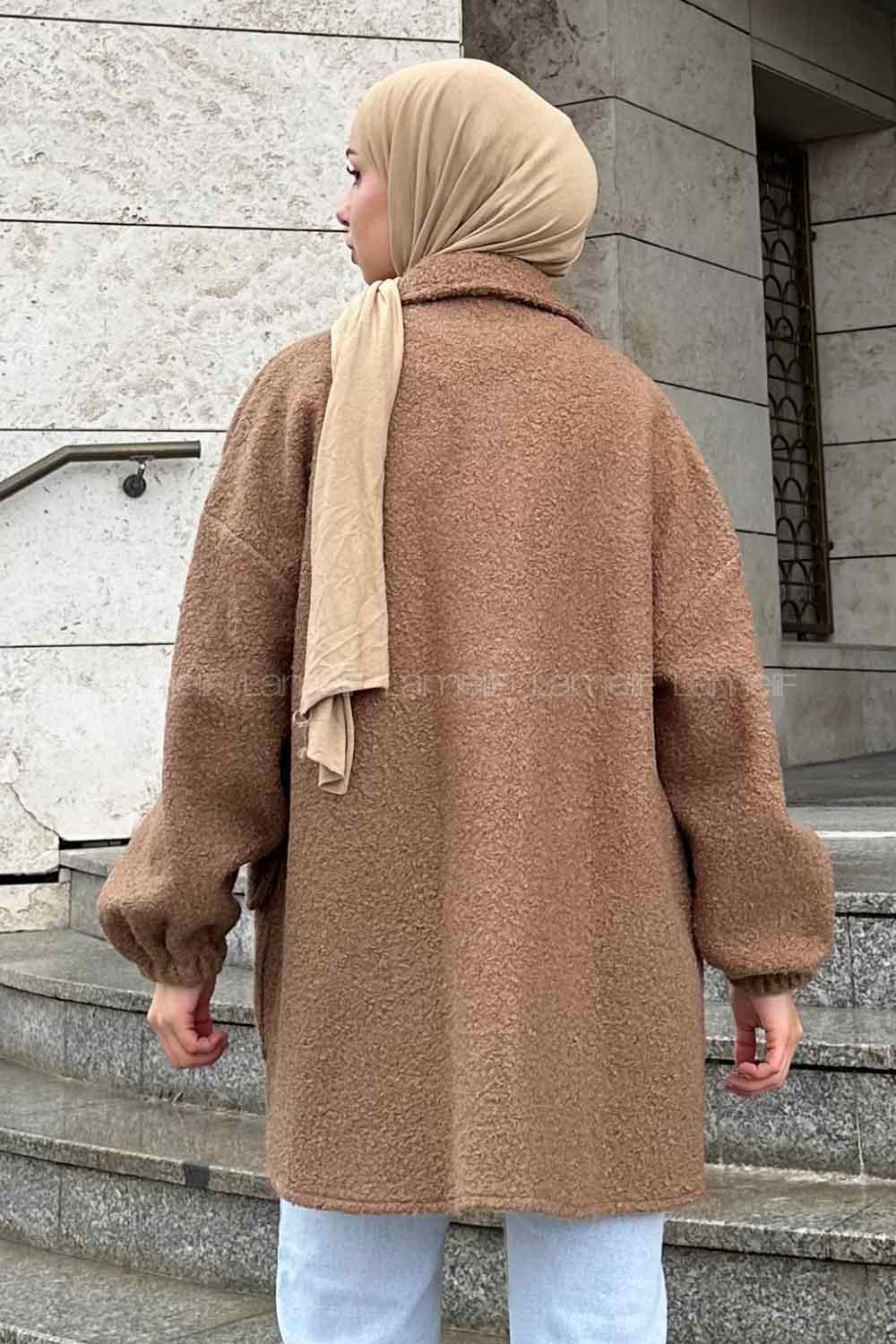 Modalamelif Kapak Cepli Kısa Gömlek Kahverengi