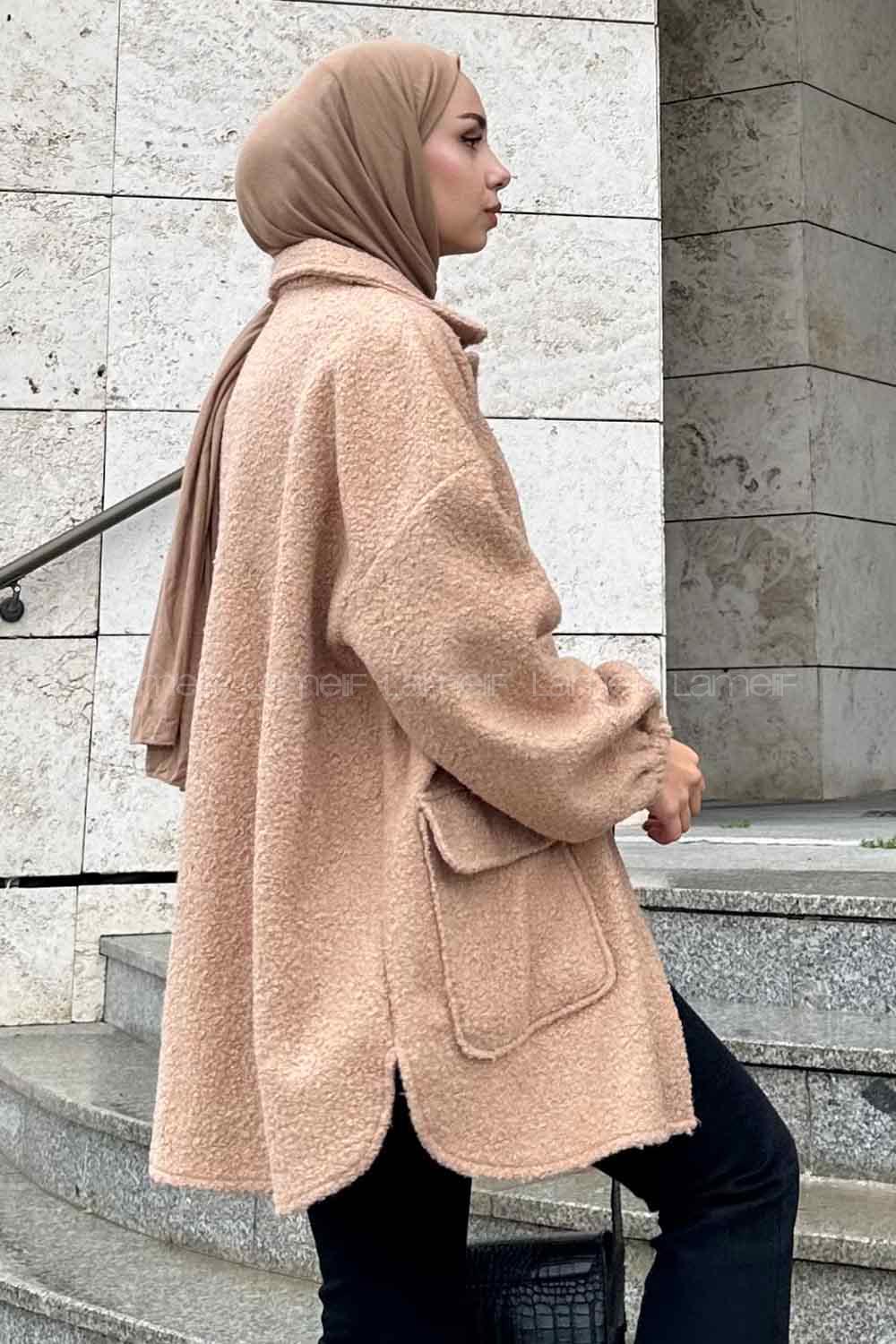 Mink Shirt Collar Long Arm Stamp Fabric Shirt