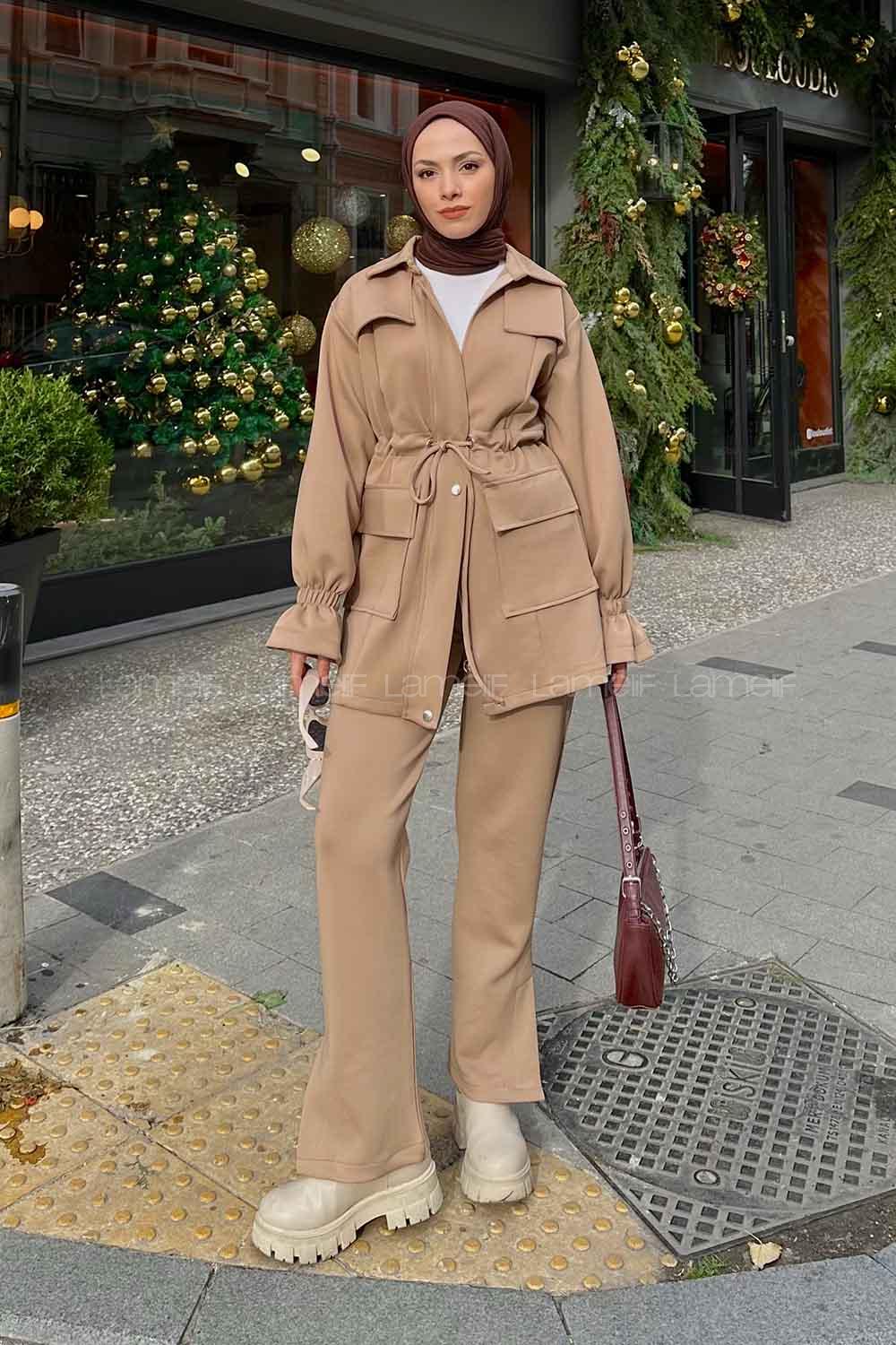 Mink Shirt Collar Long Arm Cotton Fabric Parachute Fabric Comfortable Suit