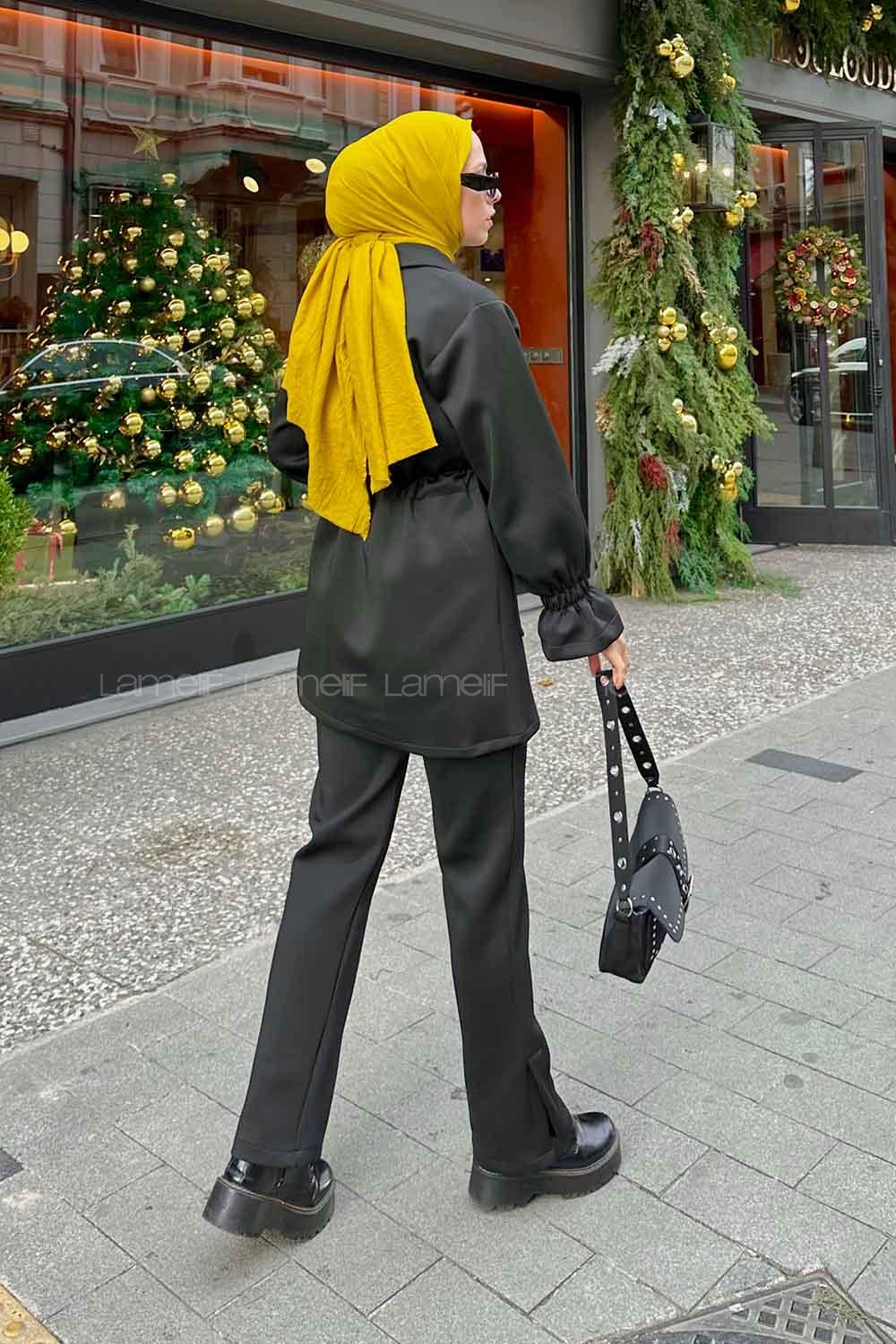 Black Shirt Collar Long Arm Cotton Fabric Parachute Fabric Comfortable Suit