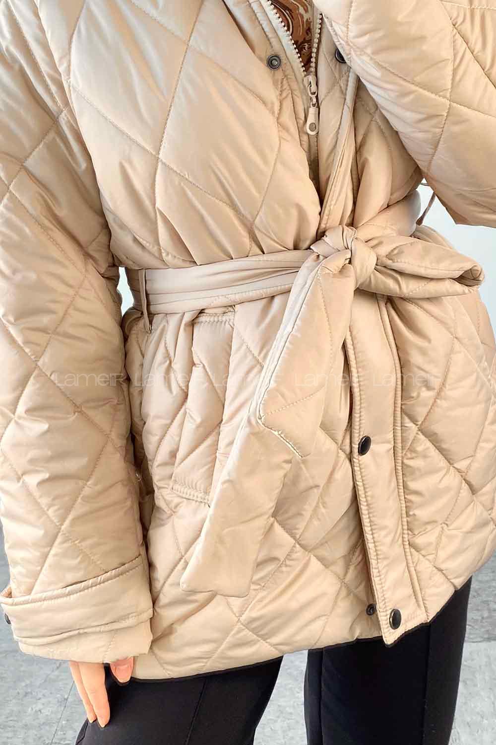 Cream Neckband Long Arm Coat