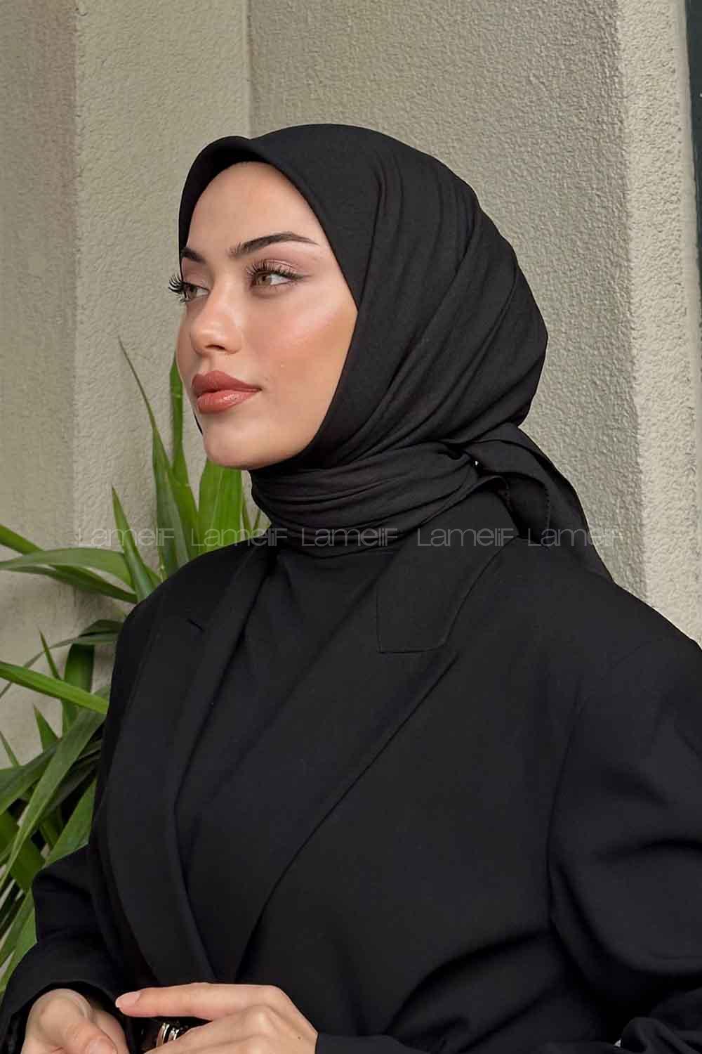 Lamelif Pamuk Caz Eşarp Siyah