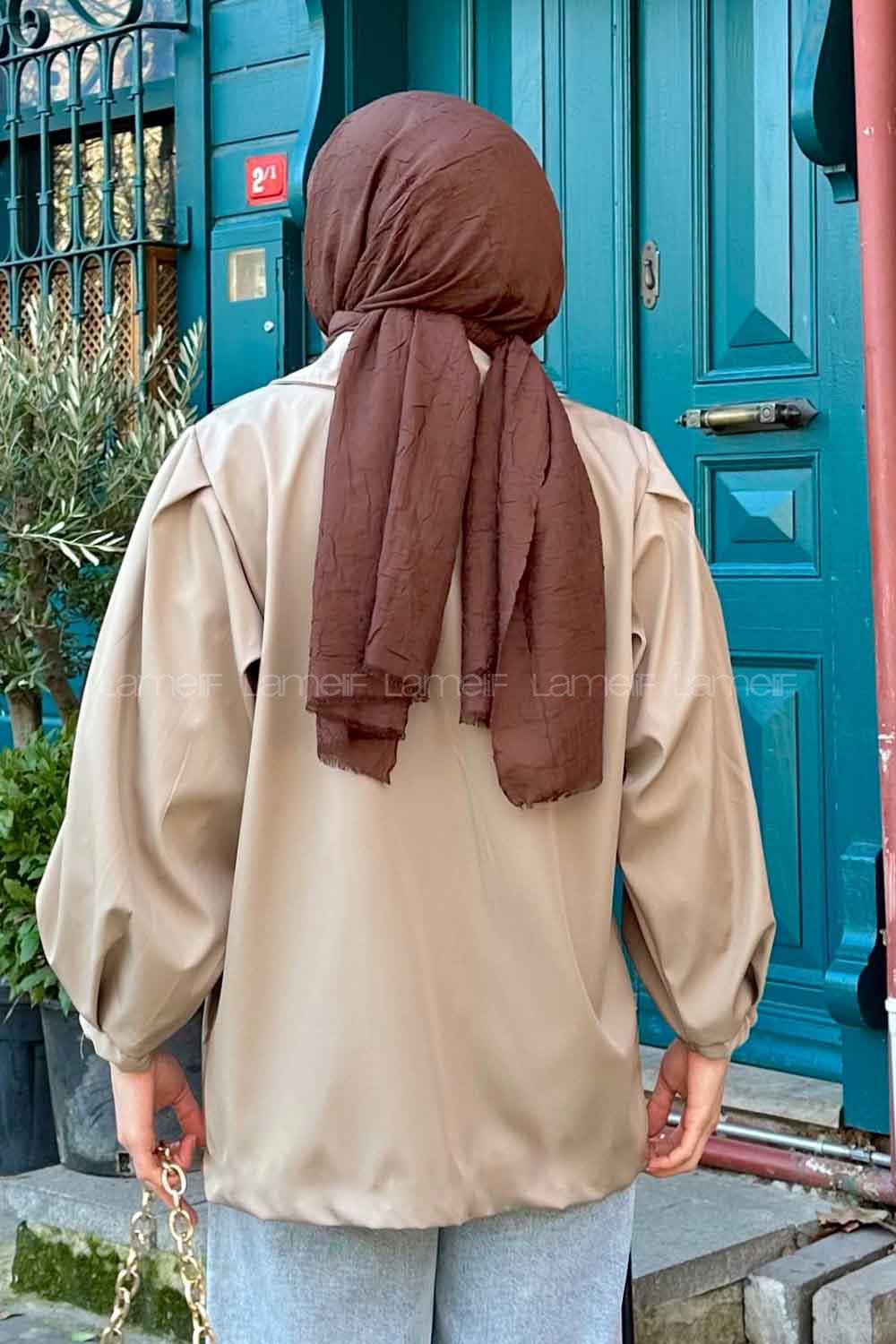 Lamelif Pamela Balon Kol Trenç  Bej