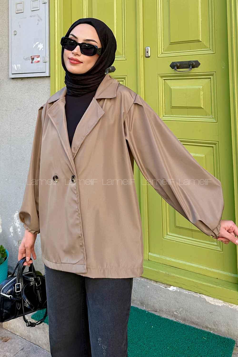 Lamelif Pamela Balon Kol Trenç  Camel