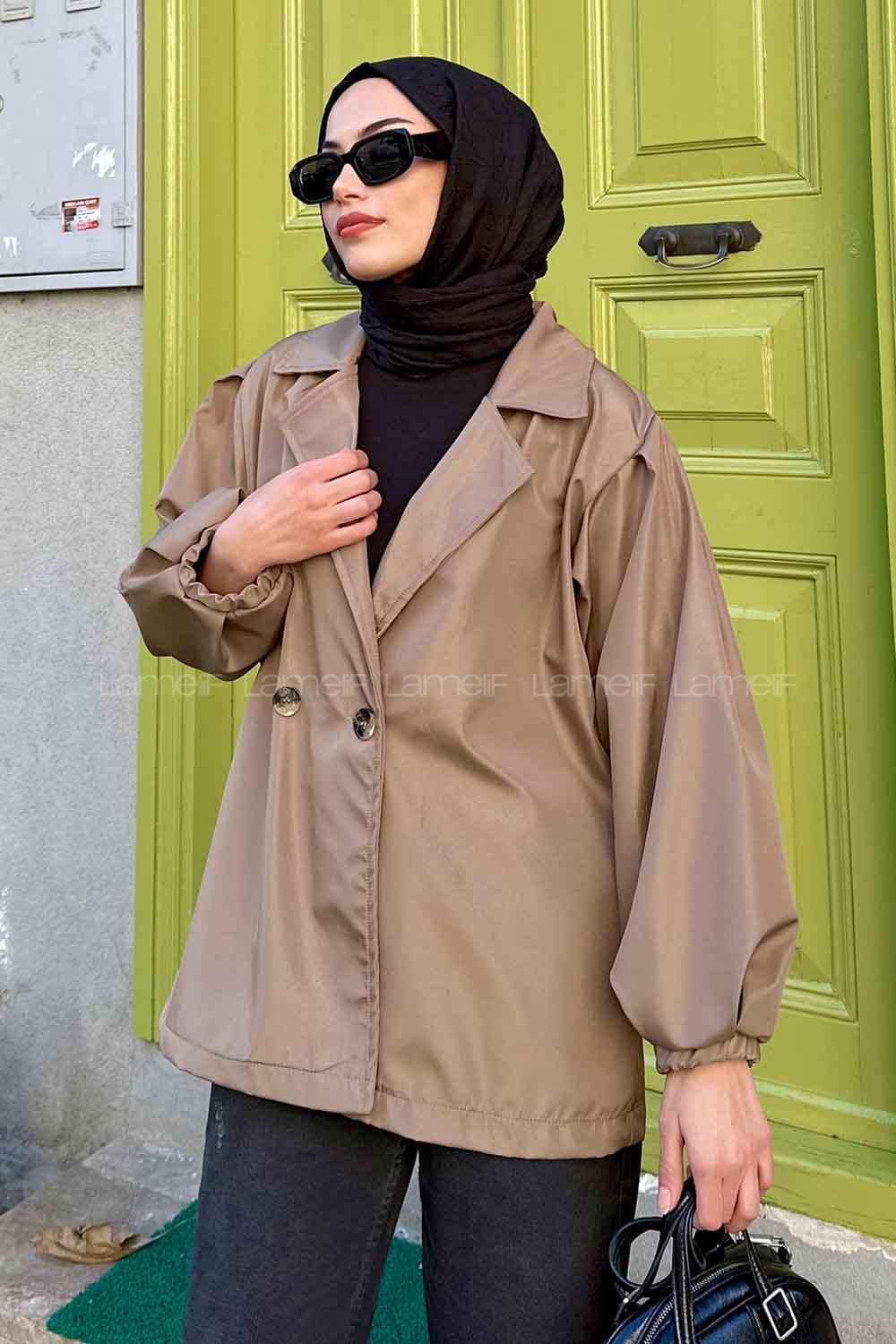 Lamelif Pamela Balon Kol Trenç  Camel