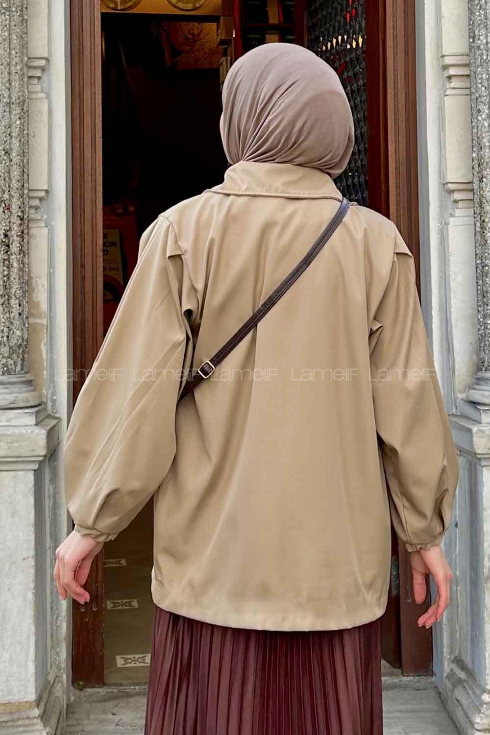 Lamelif Pamela Balon Kol Trenç Kum Beji