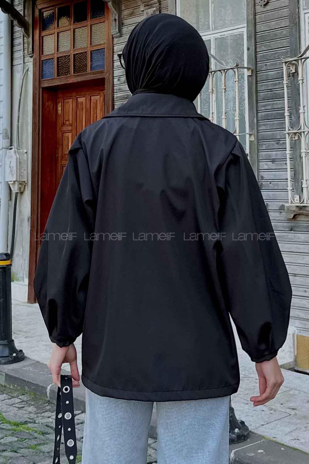 Lamelif Pamela Balon Kol Trenç Siyah