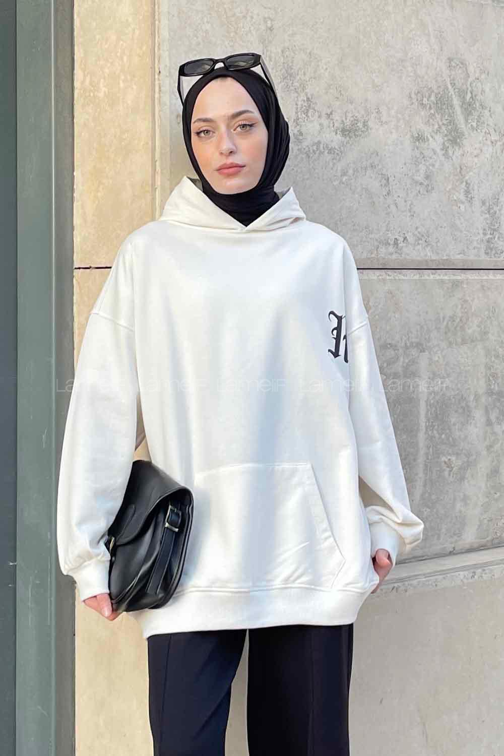 Lamelif Makıng The Headway Baskılı Sweatshirt Ekru