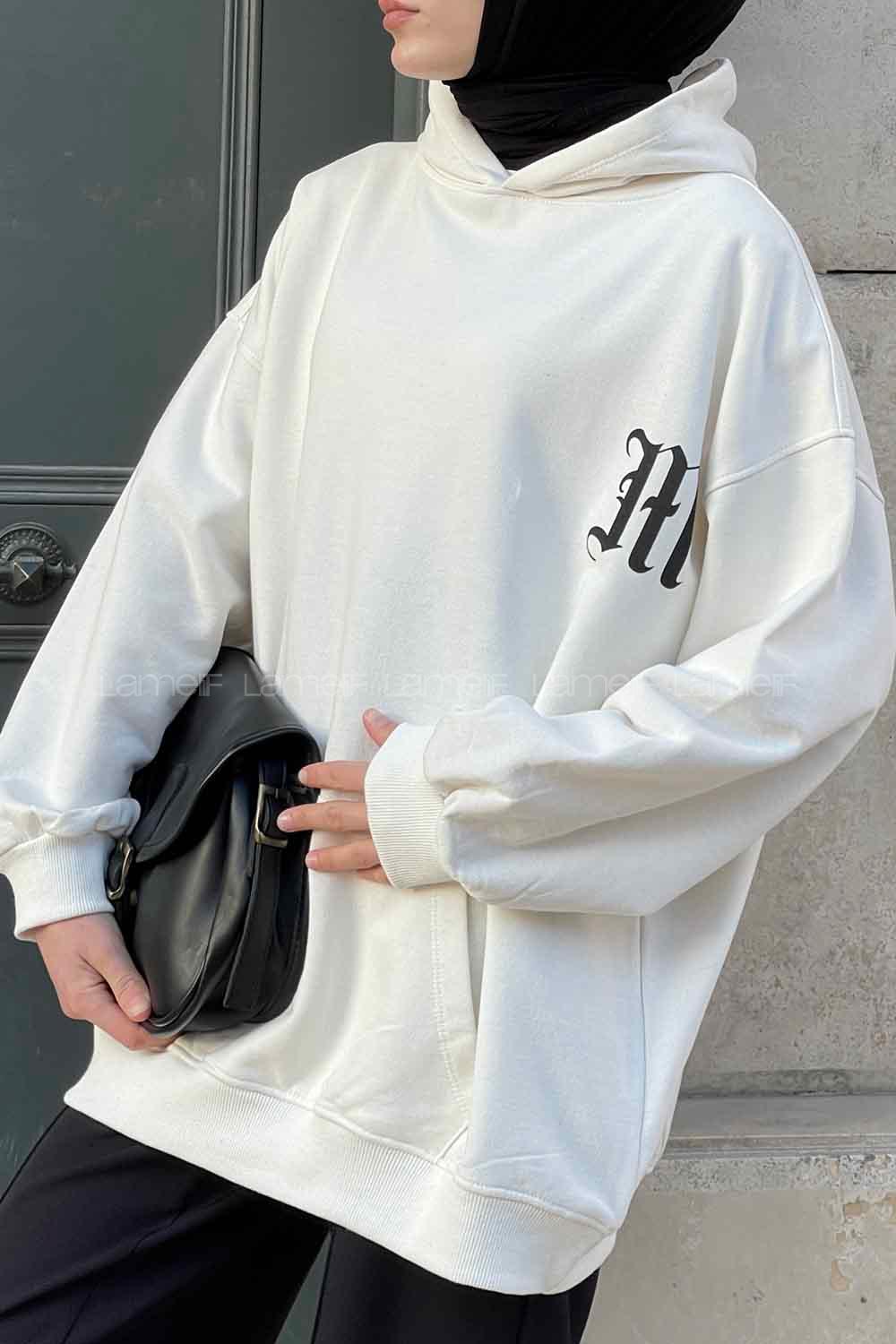 Lamelif Makıng The Headway Baskılı Sweatshirt Ekru