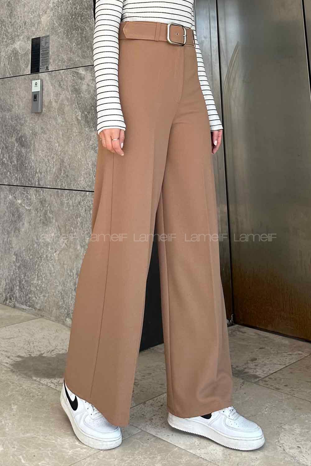 Bitter Brown Viscose Fabric High Waist Material Pants