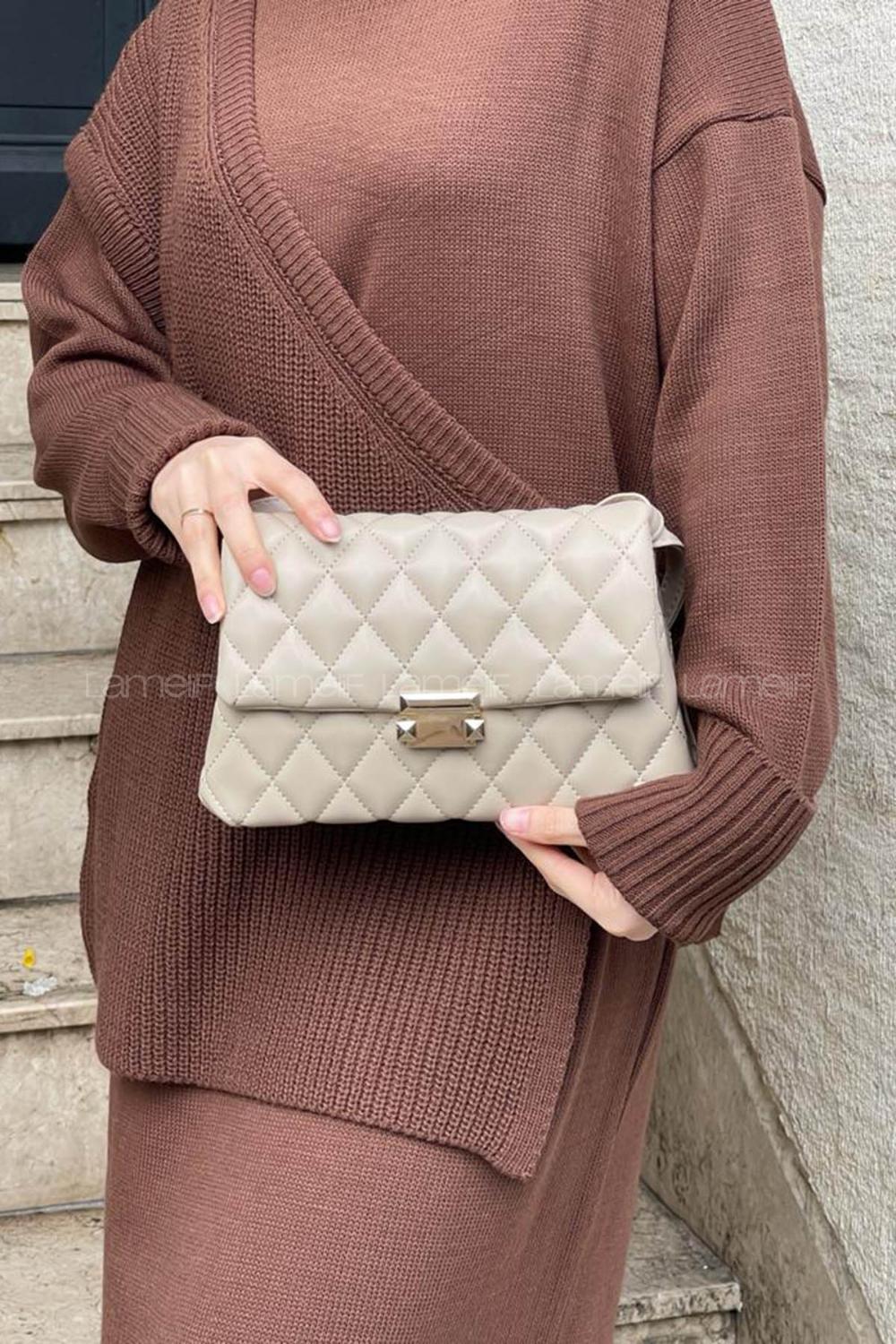 Mink Buckle Skin Hand Bag Bag