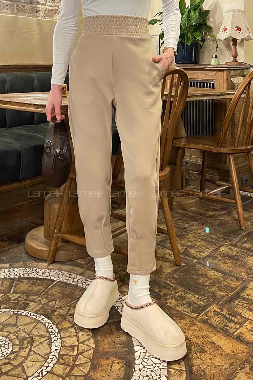 Mink Cotton High Waist Comfortable Pants