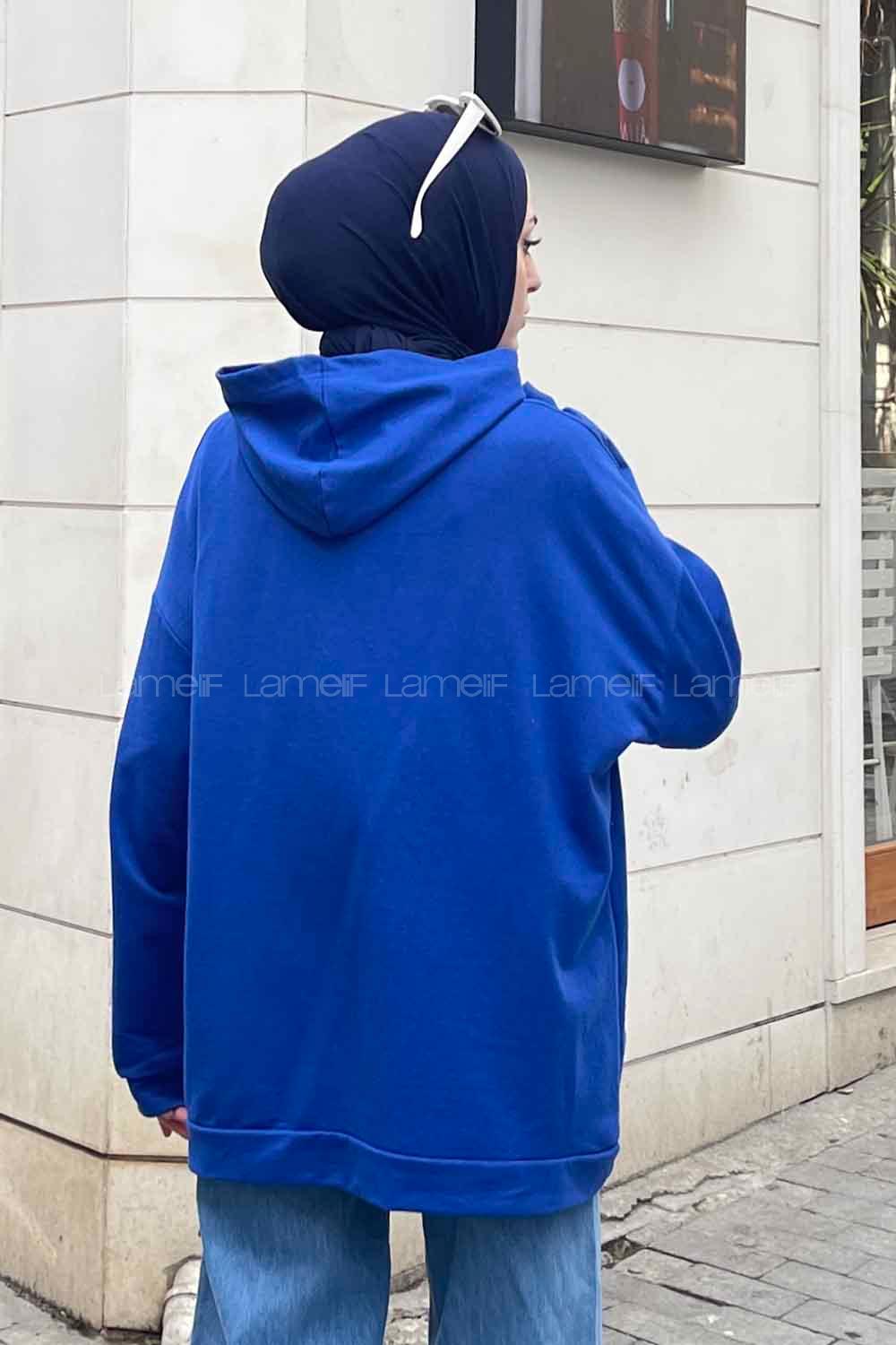 Lamelif Newyork Baskı Detaylı Kapüşonlu Sweatshirt Saks