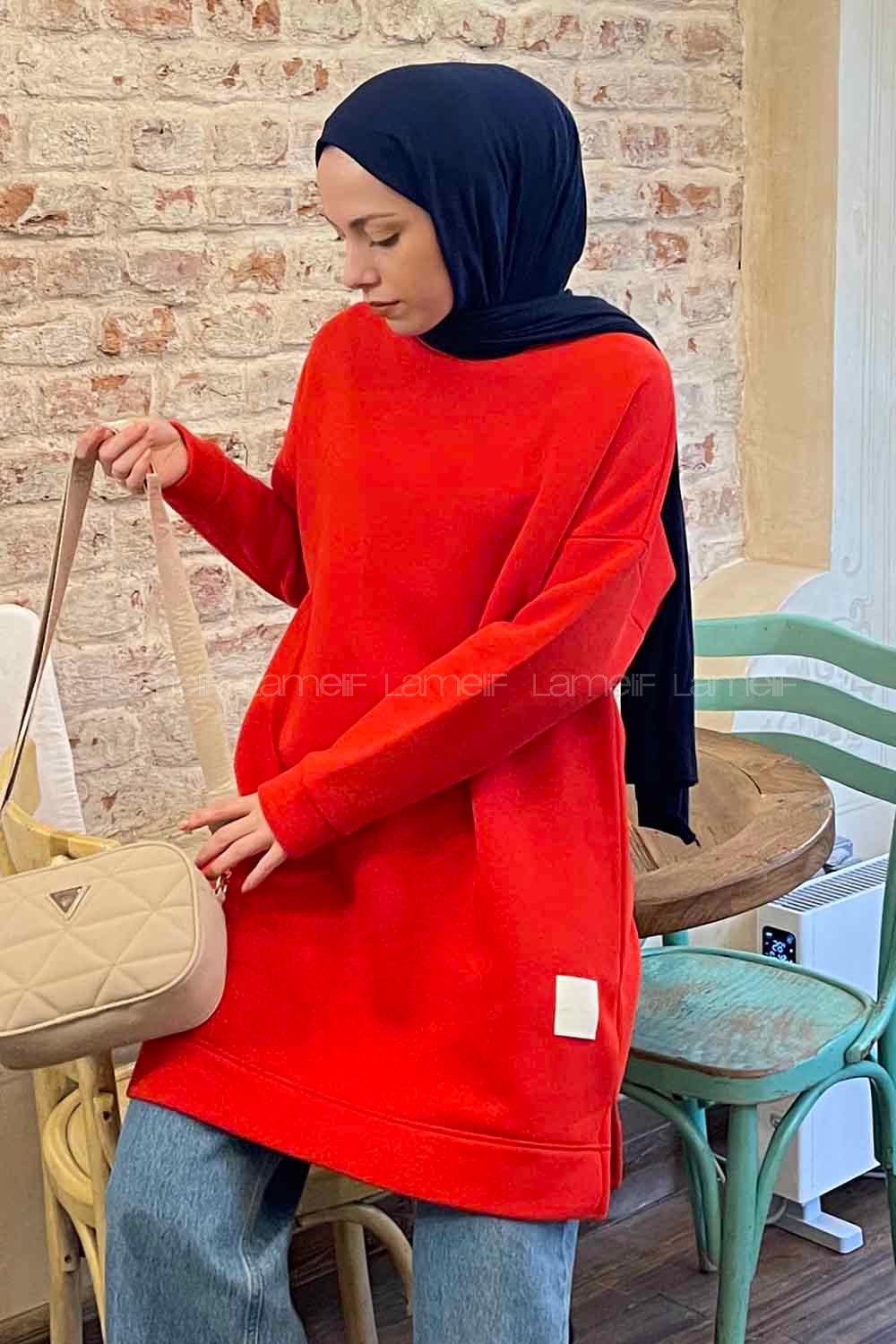 Pomegranate Flower Medium Crew Neck Cotton Fabric Tunic