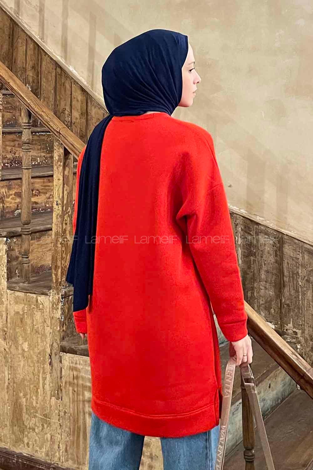 Pomegranate Flower Medium Crew Neck Cotton Fabric Tunic