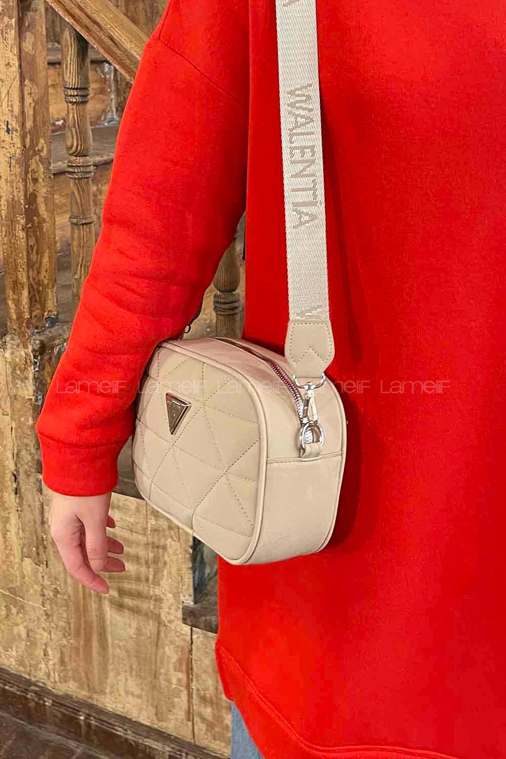 Lamelif Kapitone Detaylı Dona Kadın Çapraz Kadın Çanta Soft Kahve