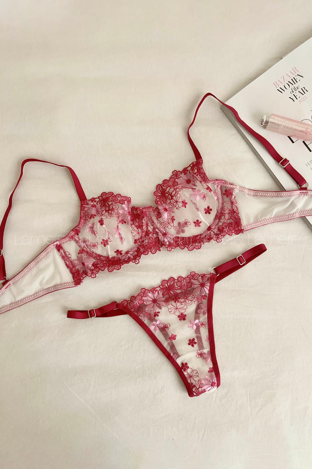 Claret Red Cotton Fabric Underwire Unsupport 