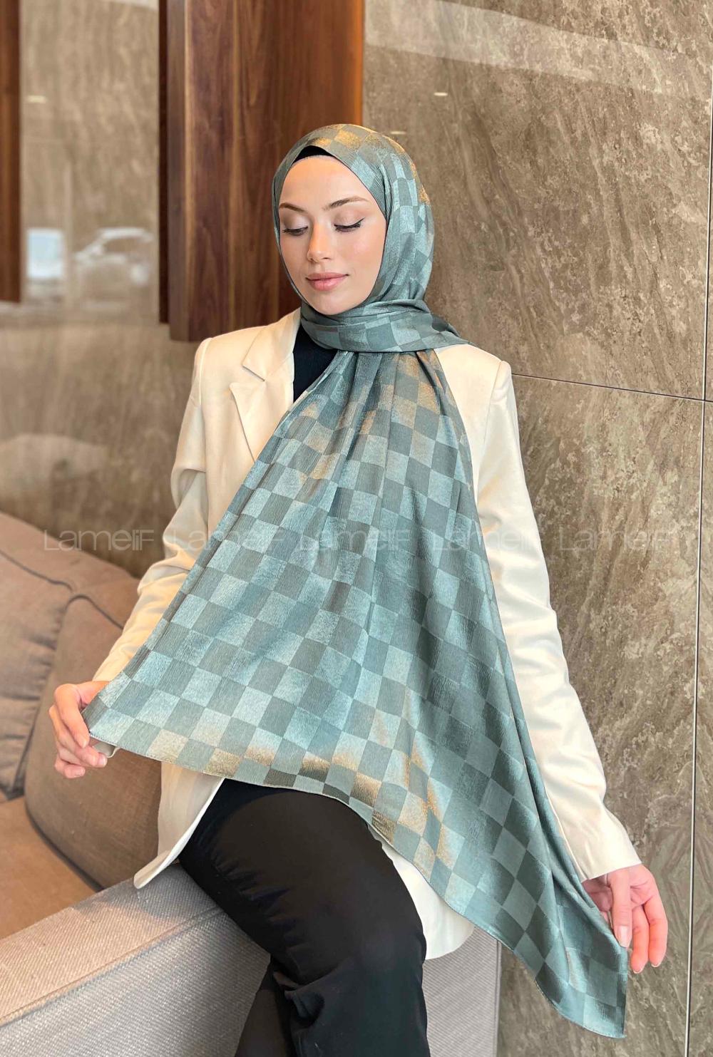 Cagla Green-1 Viscose Fabric Printed Shawl