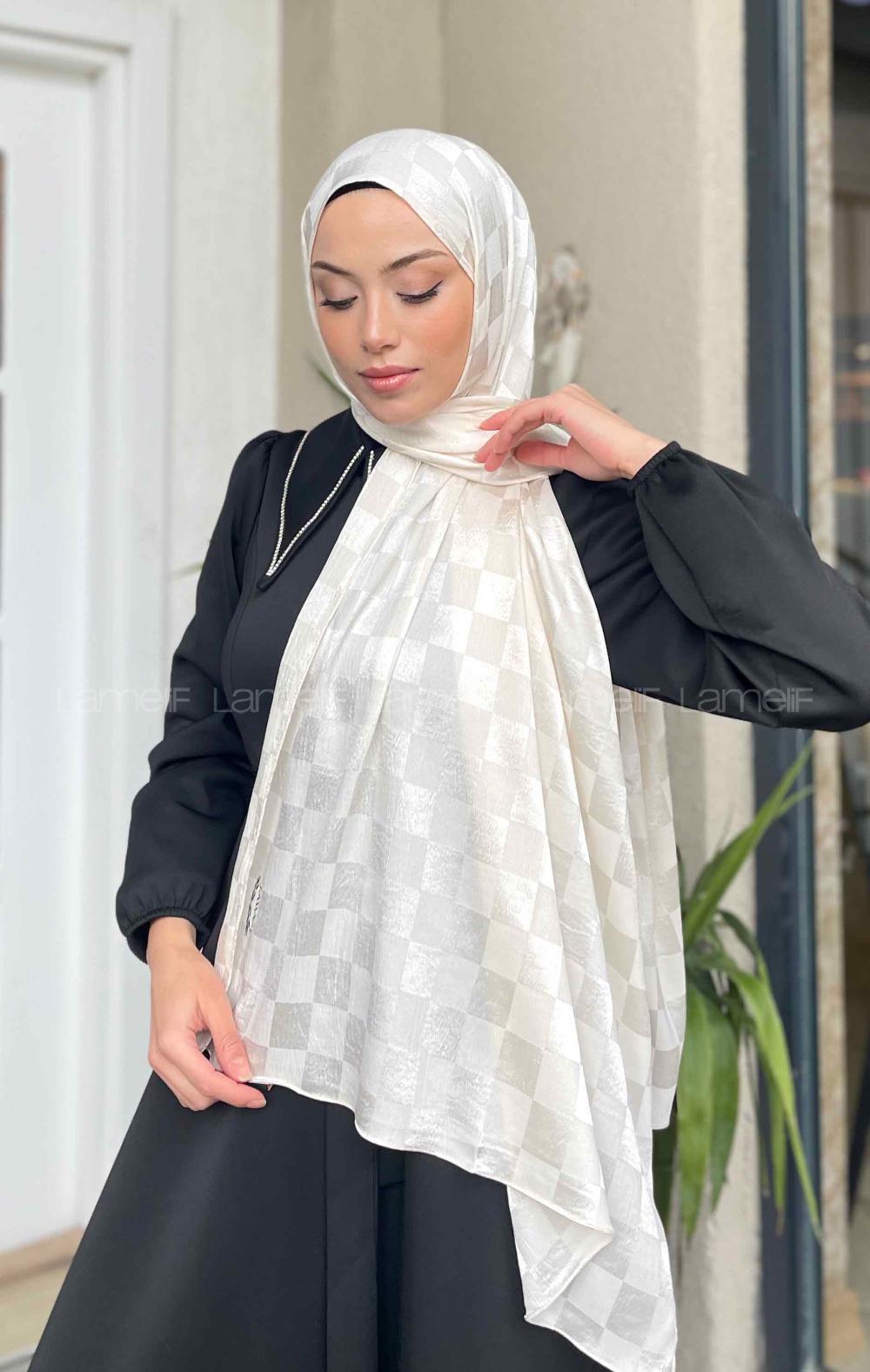 Lamelif Dama Desen Jakar Şal Kemik