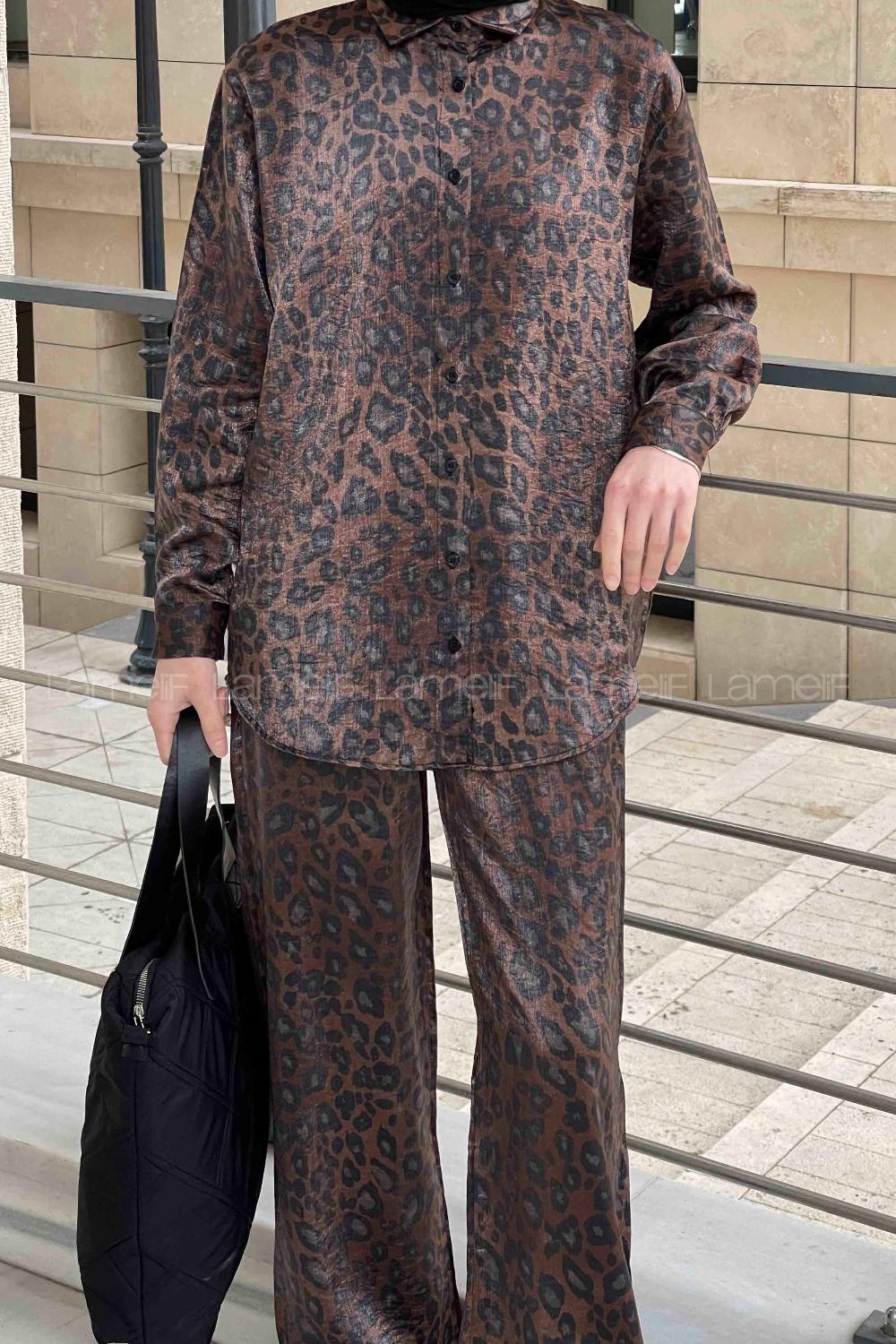 Brown Shirt Collar Long Arm Ayrobin Regular Trousers Comfortable Suit