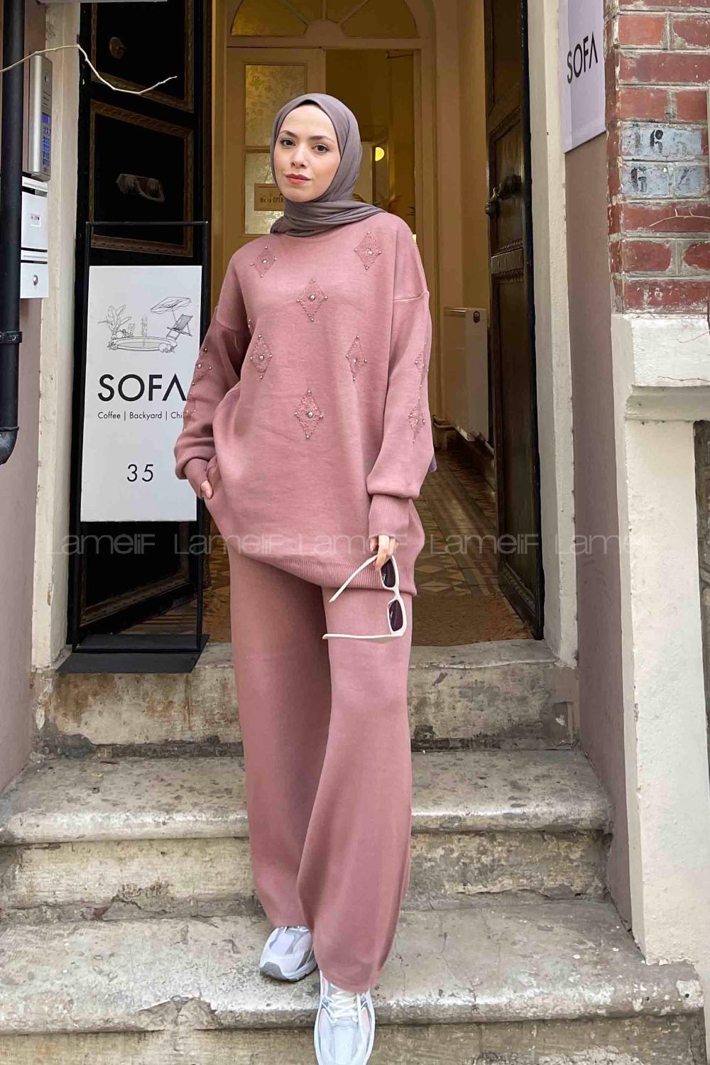 Rose Mock Turtle Neck Long Arm Without Accessories Acrylic Regular Trousers Comfortable Suit