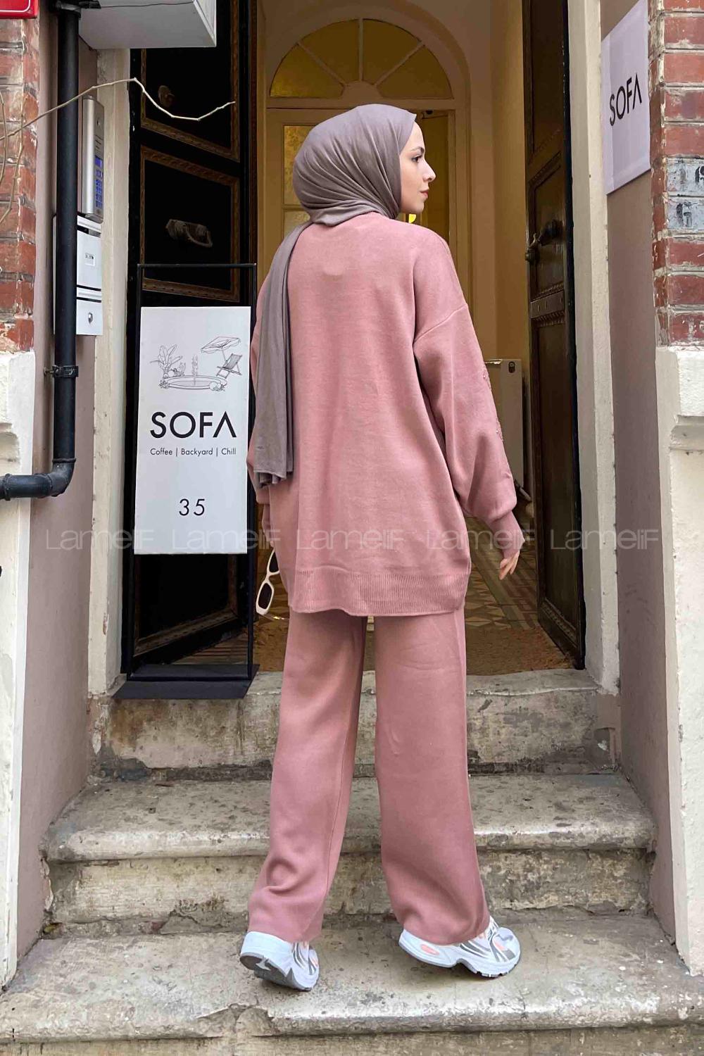 Rose Mock Turtle Neck Long Arm Without Accessories Acrylic Regular Trousers Comfortable Suit