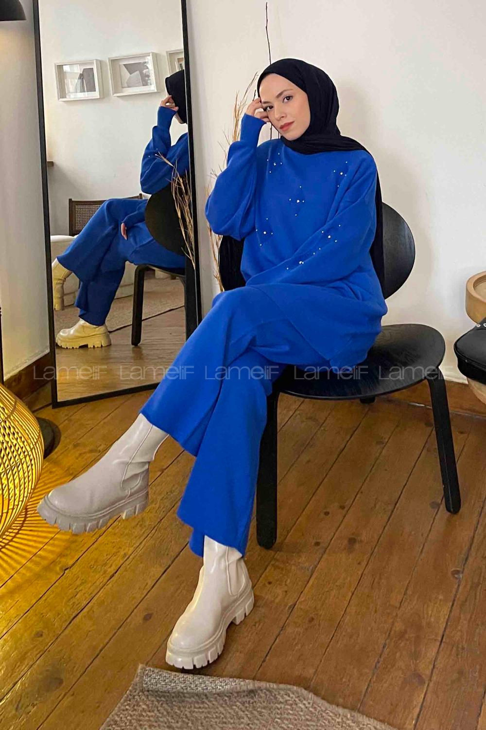 Saxe Mock Turtle Neck Long Arm Without Accessories Acrylic Regular Trousers Comfortable Suit