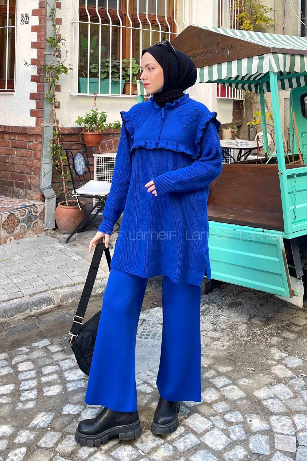 Saxe Mock Turtle Neck Long Arm Without Accessories Knitwear Regular Trousers Comfortable Suit