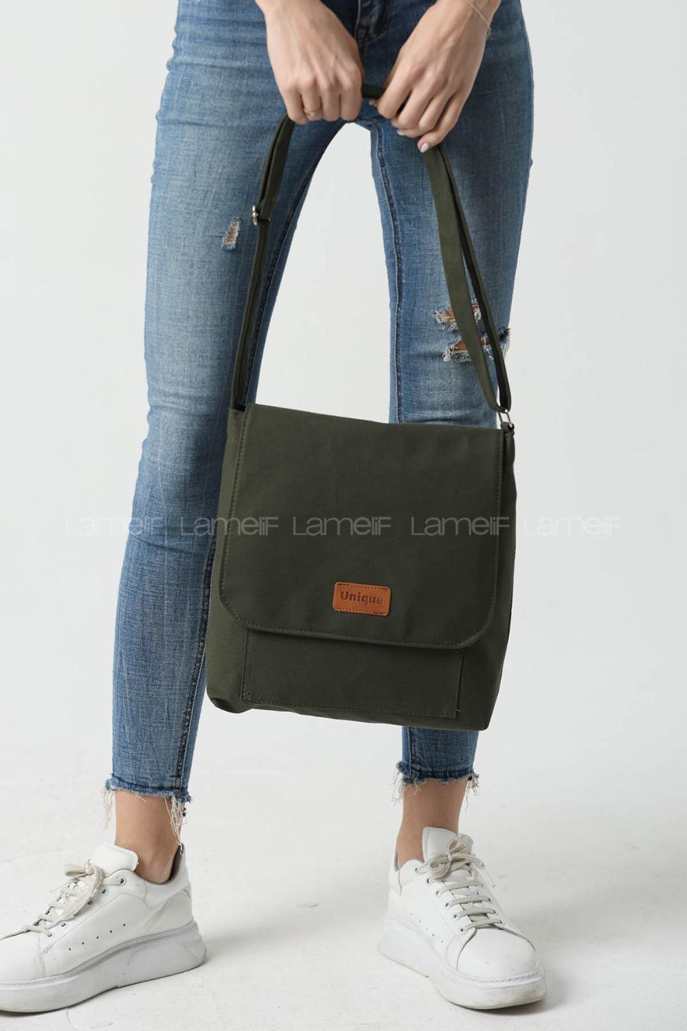 Khaki Without Accessories Rope Hand Bag Bag