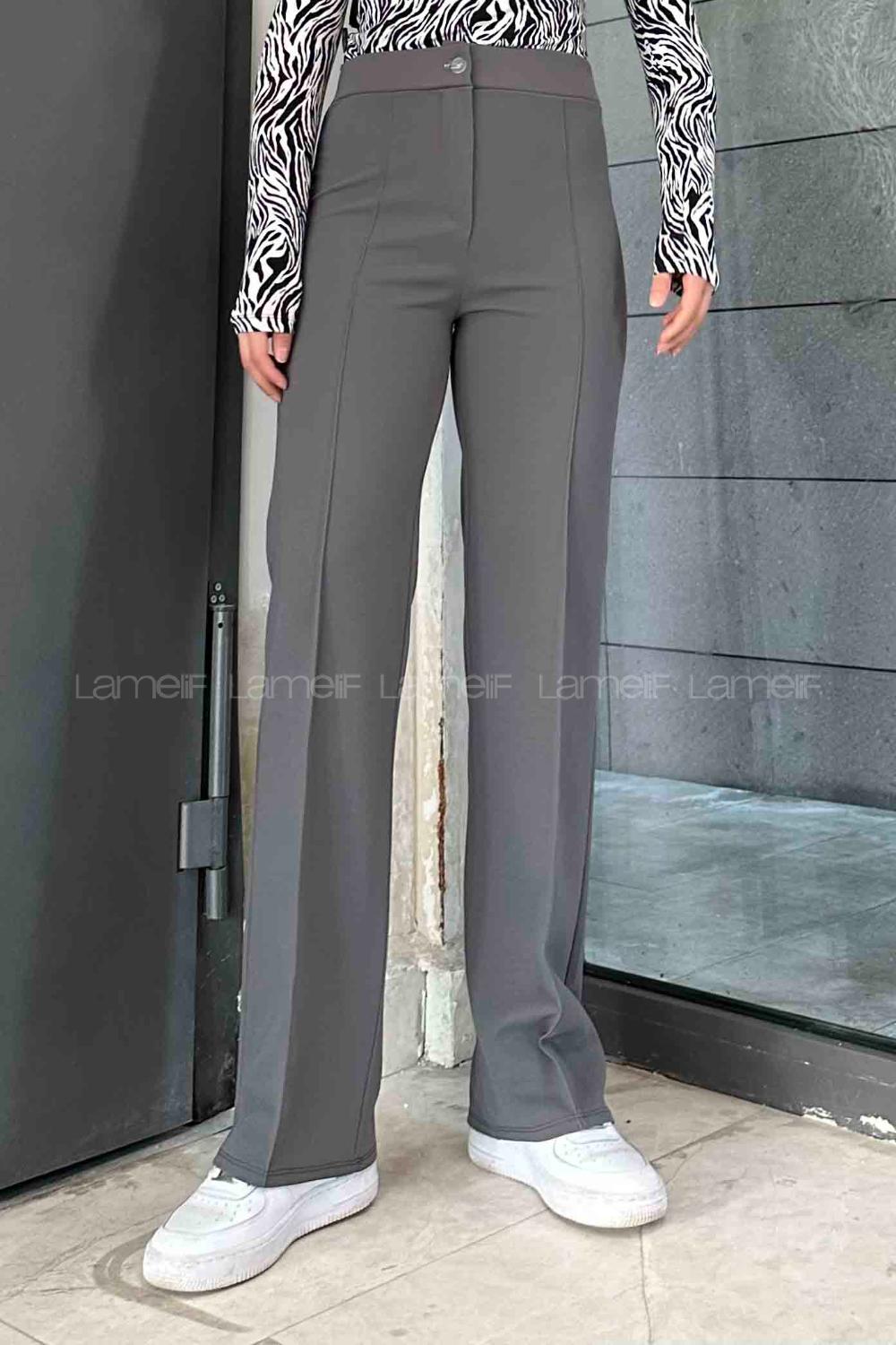 Smoked Cotton Fabric High Waist Comfortable Pants
