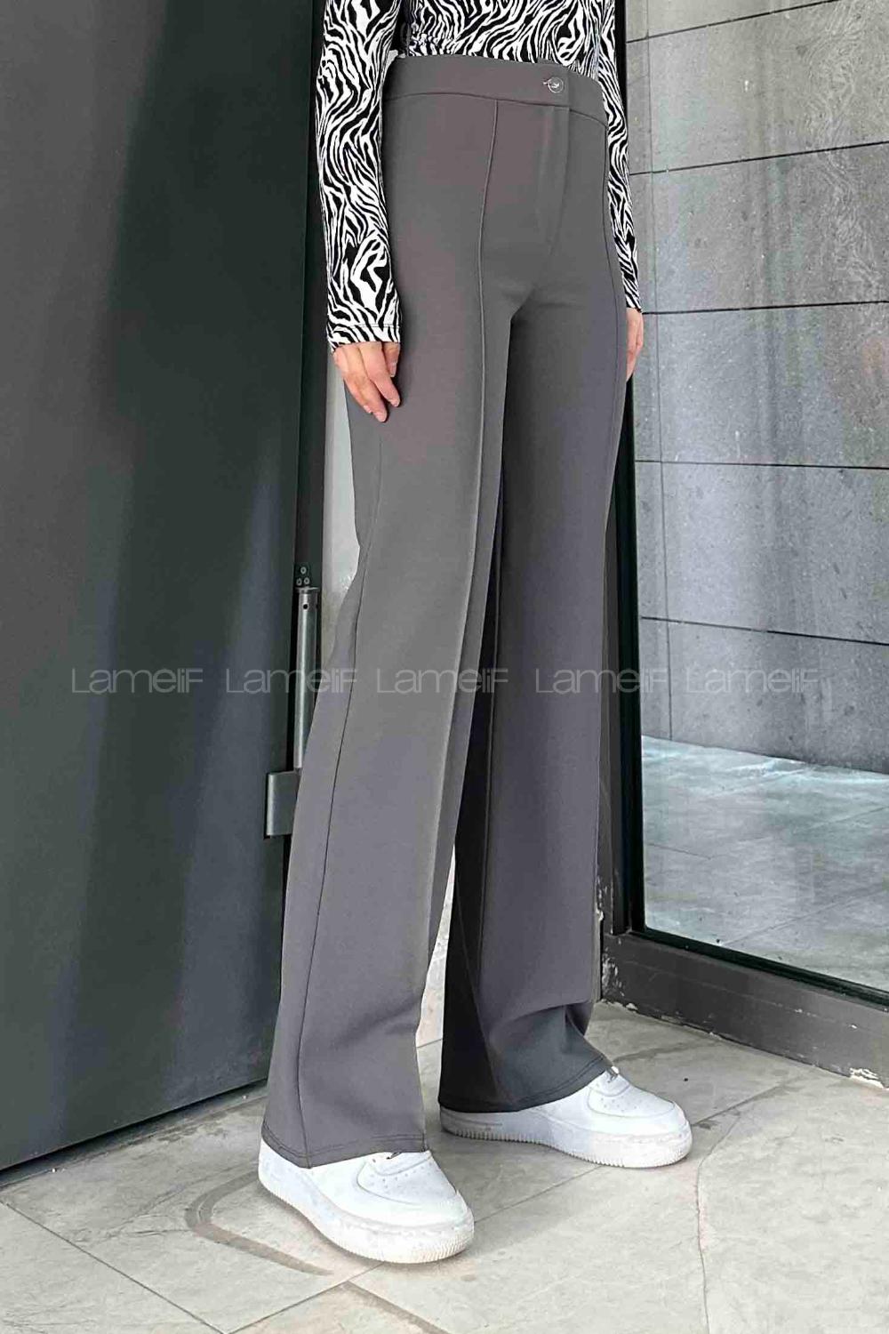 Smoked Cotton Fabric High Waist Comfortable Pants