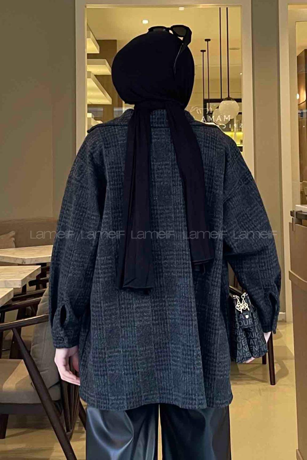 Lamelif Kareli Oduncu Gömlek Füme