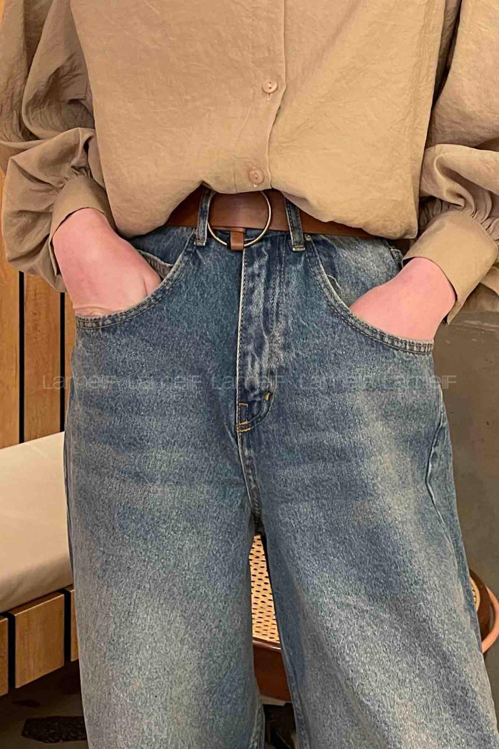 Lamelif Kemer Tokalı Baggy Jean