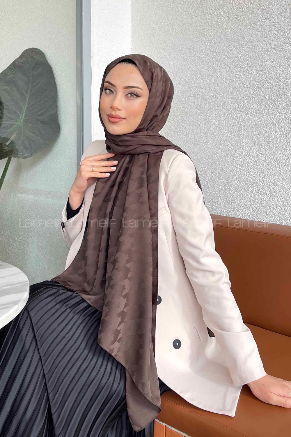 Ash Coffee Cotton Fabric Printed Shawl