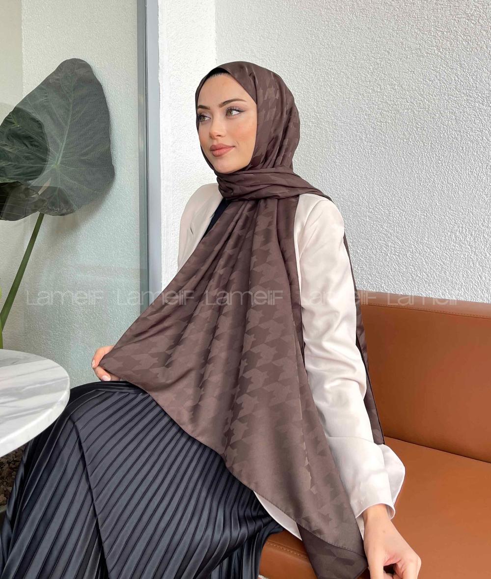 Ash Coffee Cotton Fabric Printed Shawl