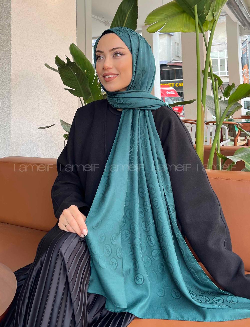 Emerald Green Viscose Fabric Printed Shawl