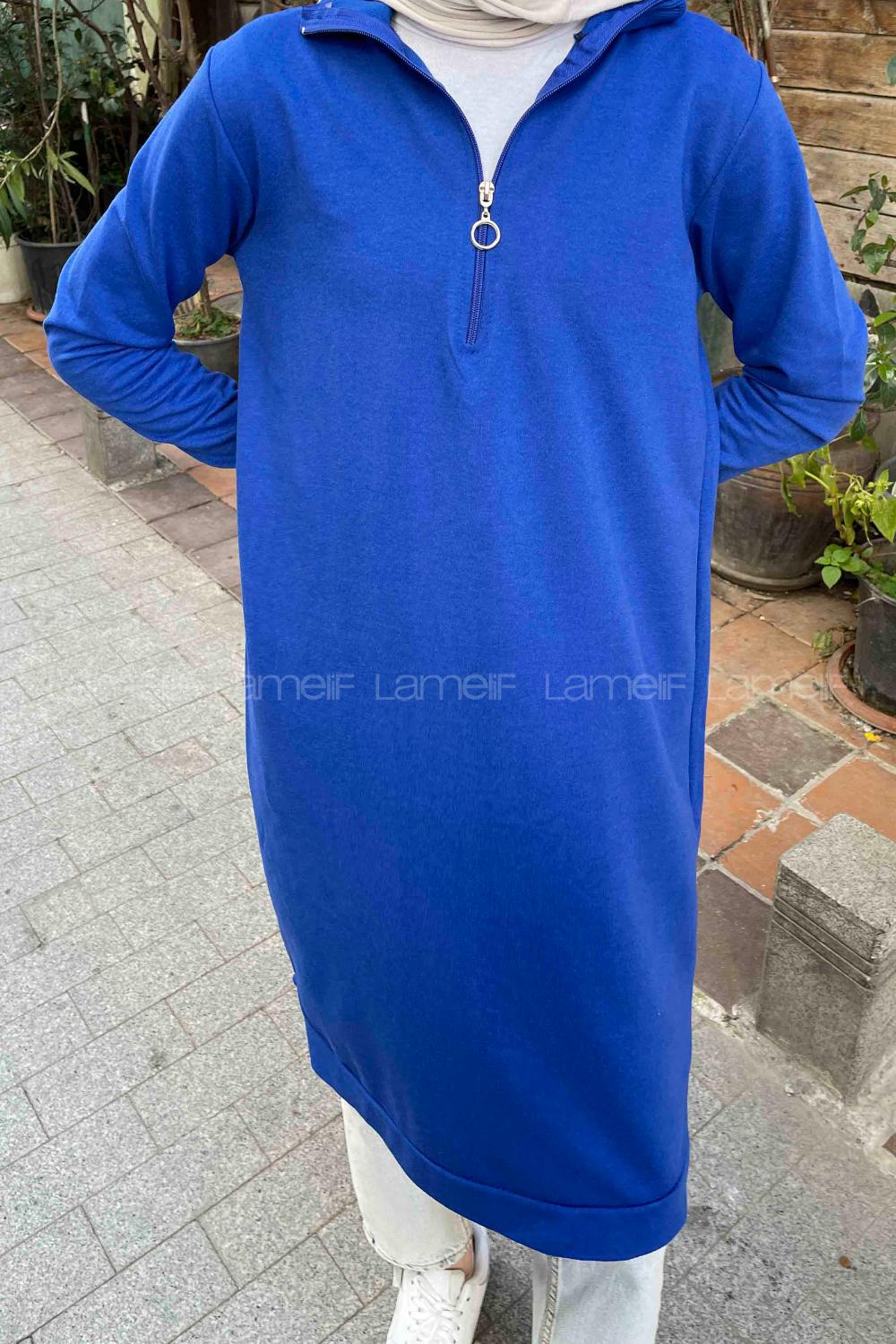 Saxe Choker Neck Combed Fabric Cotton Fabric Tunic