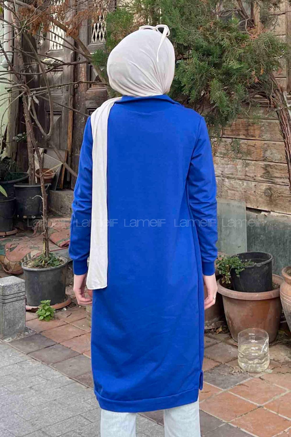 Saxe Choker Neck Combed Fabric Cotton Fabric Tunic