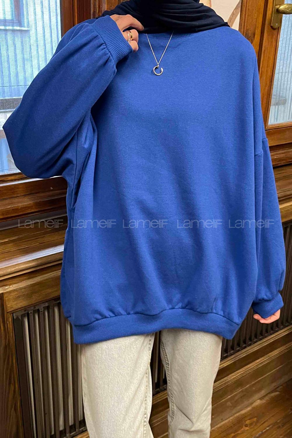Saxe Hood Neck Balloon Sleeve Arm Printed Sweatshirt