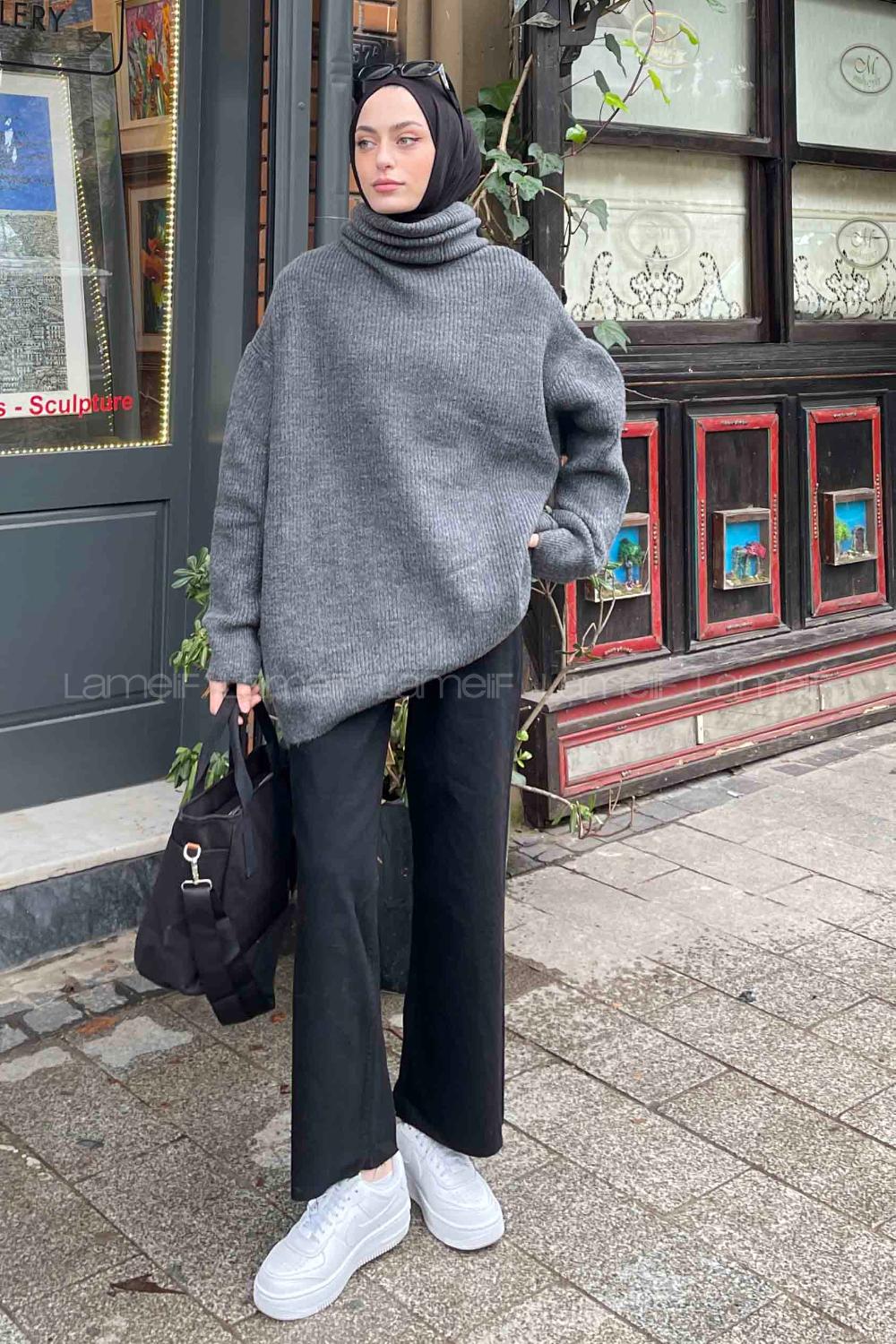 Smoked Choker Neck Long Arm Jumper